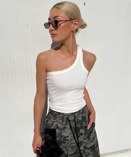 rib tanktop「oneshoul」#21152