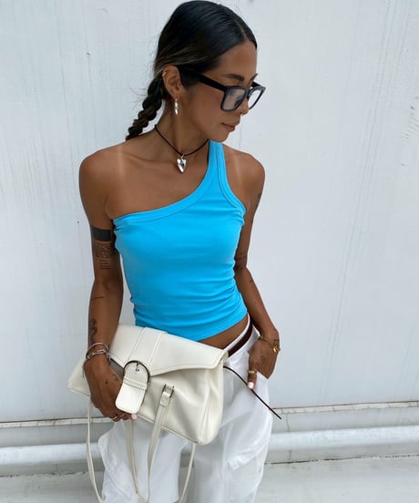 rib tanktop「oneshoul」#21152