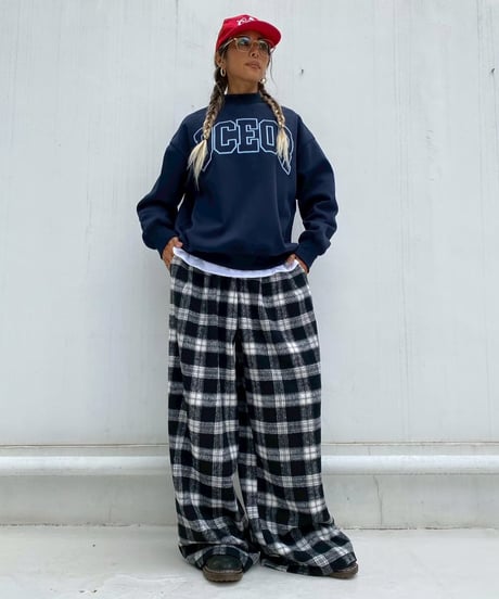 high neck sw「flocky font」#2162859(裏起毛）