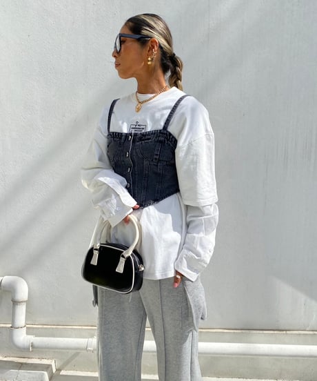 denim bustier「solid shape」#006