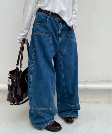 denim pt「3D curve」#8662959(ベルト付き)