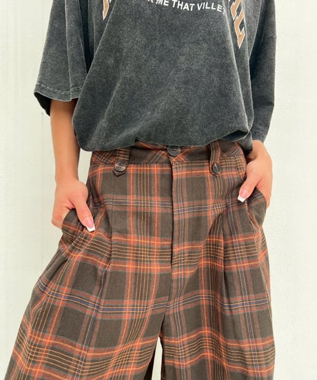 2way loose check pt「brick」#1630