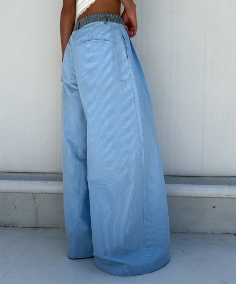 flare tuck pt「denim check」#5727