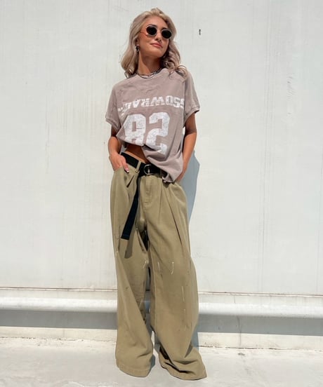 tuck wide pants「paint」#76832