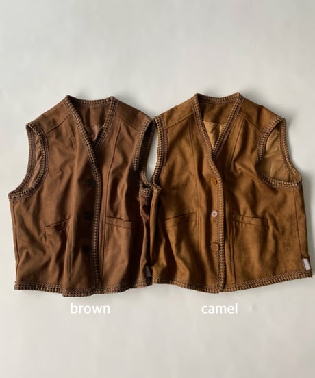 fake leather vest「trim」#993659