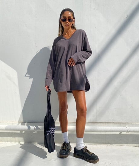 v-neck lont「round hem」#8206