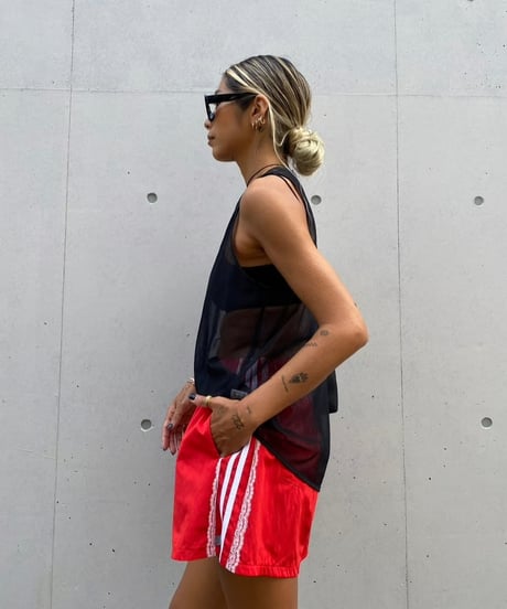 mesh tank top「hem slant」#63459-1
