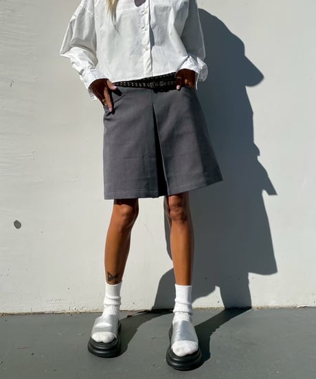 box lame sk「pleats」（ベルト付）#25079