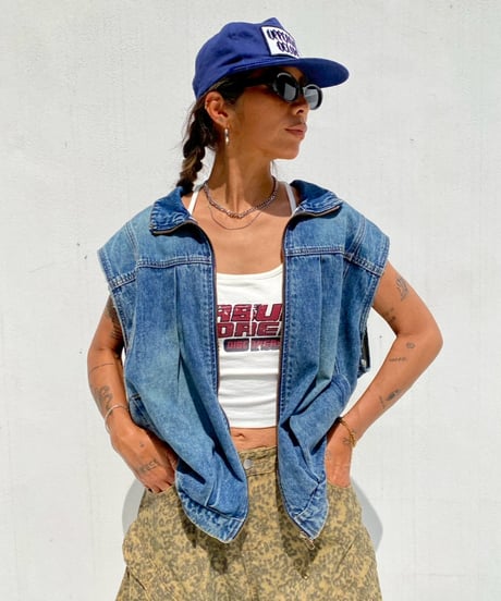 denim gilet「stand neck」#679964