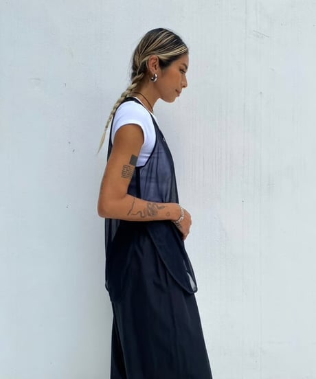 mesh tank top「hem slant」#63459-1