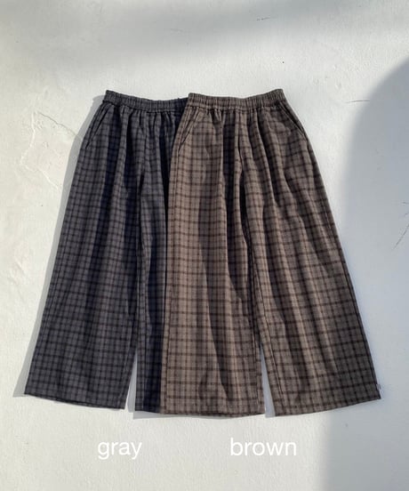 wide pants「over check」#8732