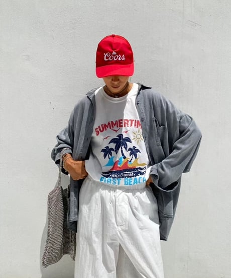 crew neck tee「beach」#88162