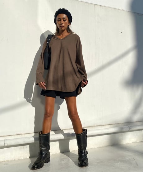v-neck lont「round hem」#8206