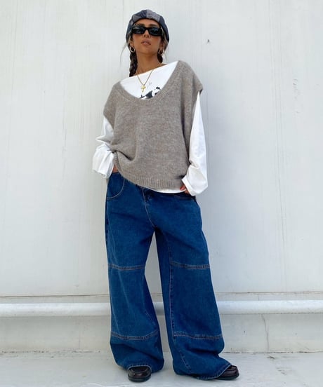 knit vest「loose」#086259