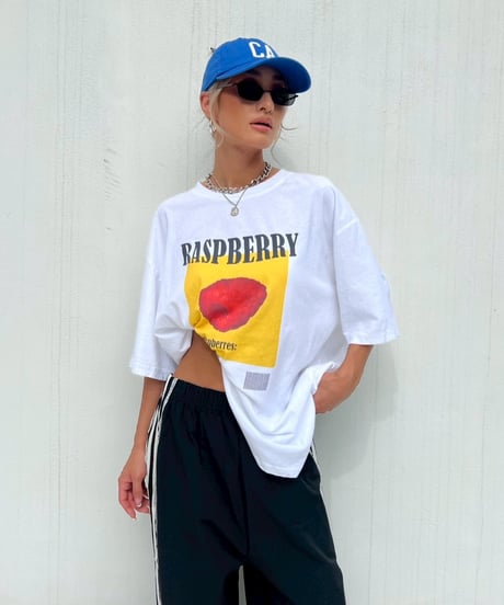 printed big T「raspberry」#9576
