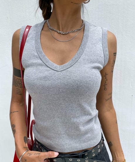 rib tank「v-neck」#5783-25364