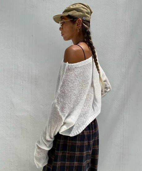 cropped sheer knit「layer me」#61530