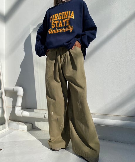 tuck wide pants「paint」#76832