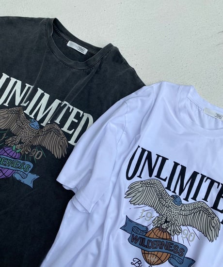 pigment wide tee「UNLIMITED」#7398