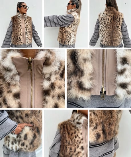 fur vest「fluffy leo」#1012510（リバーシブル）