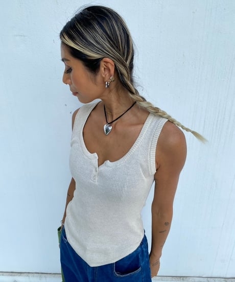scoop neck top's「soft rib」#6218