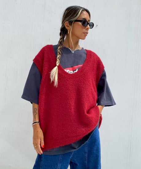 knit vest「loose」#086259