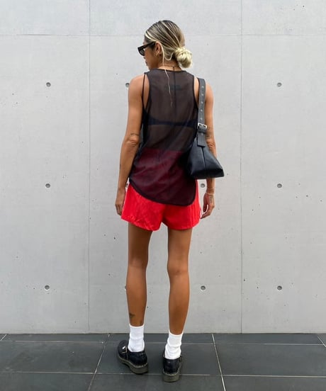 mesh tank top「hem slant」#63459-1
