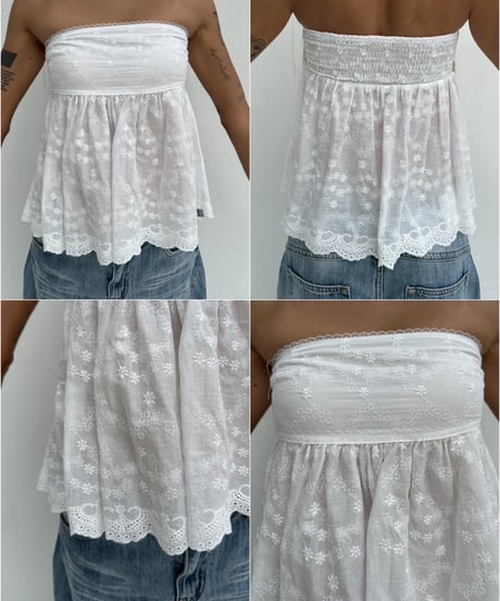 shirring flare top「lace」#205264