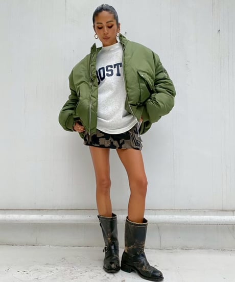 oversized blouson「volume khaki」#13911511