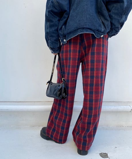 tucked check wide pt「flannel」#66193