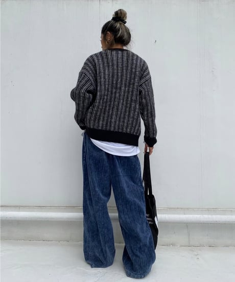 mix color knit「stripe」#8270