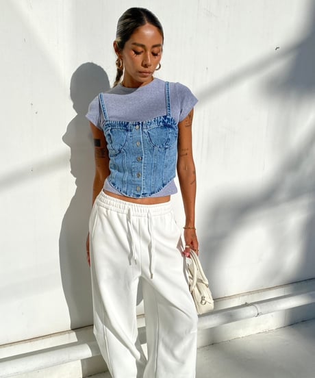 denim bustier「solid shape」#006