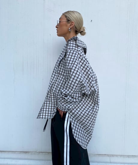 seersucker shirt「crumpled」（シュシュ付）#25102