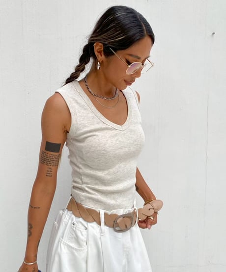 rib tank「v-neck」#5783-25364