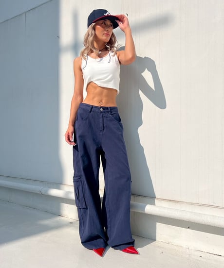 rib cropped tank「tag」#111