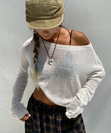 cropped sheer knit「layer me」#61530