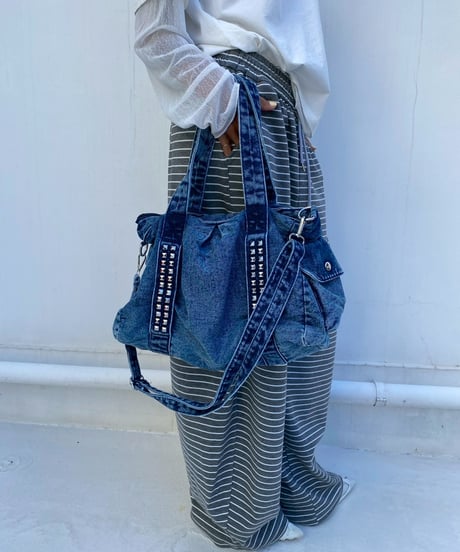 2way denim bag「studs」#1063