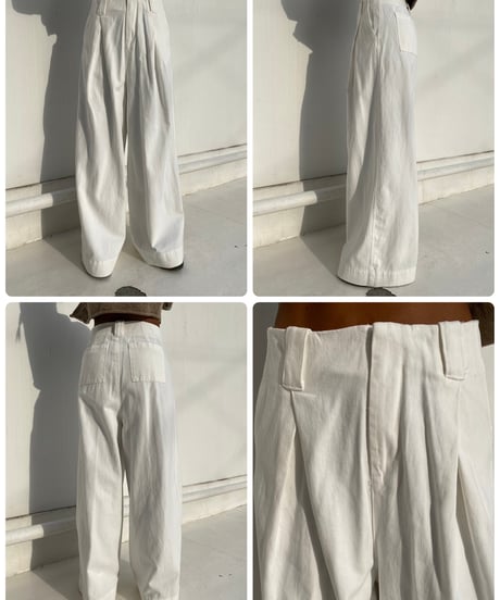 tuck wide pt 「belt waist」#6079