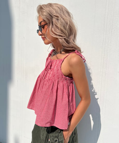 check flare cami「gingham」#6836