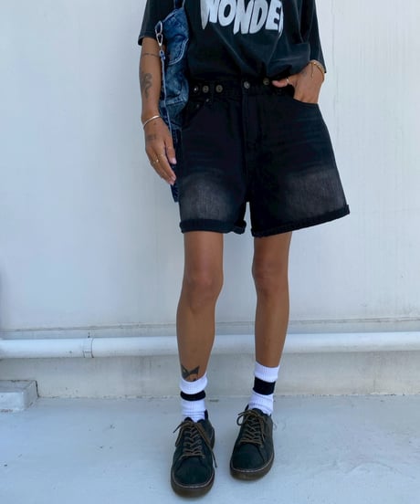 wash denim shorts「buggy」#70652-164