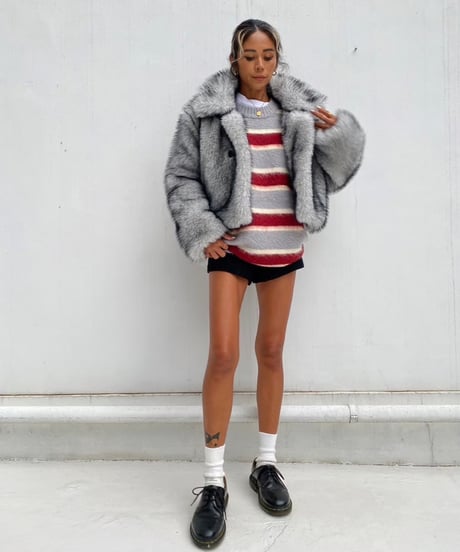 loose knit pullover「border」#8118