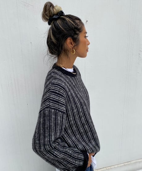 mix color knit「stripe」#8270