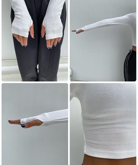 fitted rib long sleeves #8876
