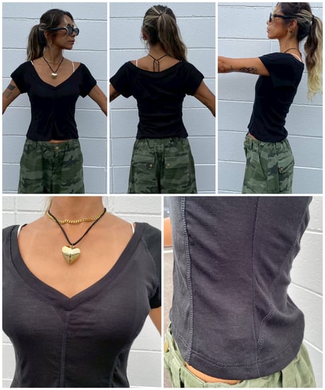 stretch Vneck ct「bodyline」#25581