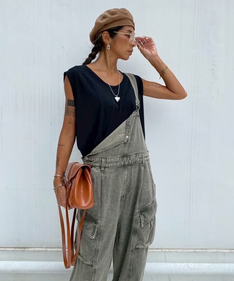 pigment overall「washed」#8209
