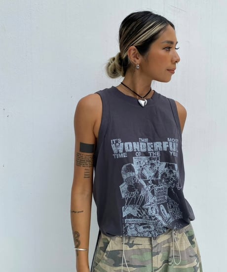 drop armhole tank「WONDERFUL」#11889