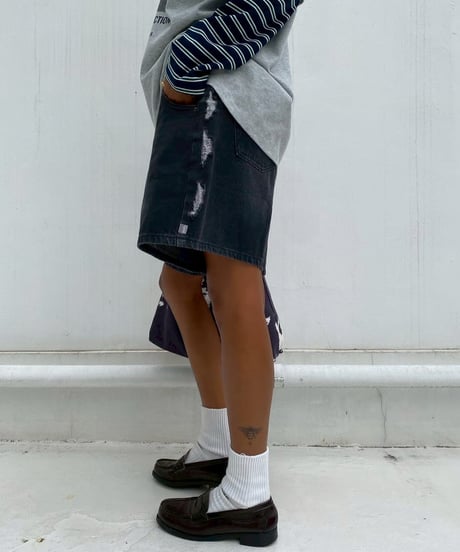 denim shorts「side rip」#1368359