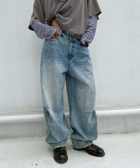 3D tuck denim「tapered」#99003