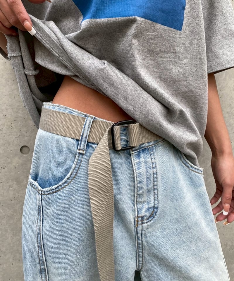 solid wide denim「belt」#575 | tablethotel-sūdo