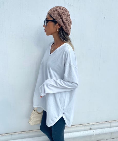 v-neck lont「round hem」#8206